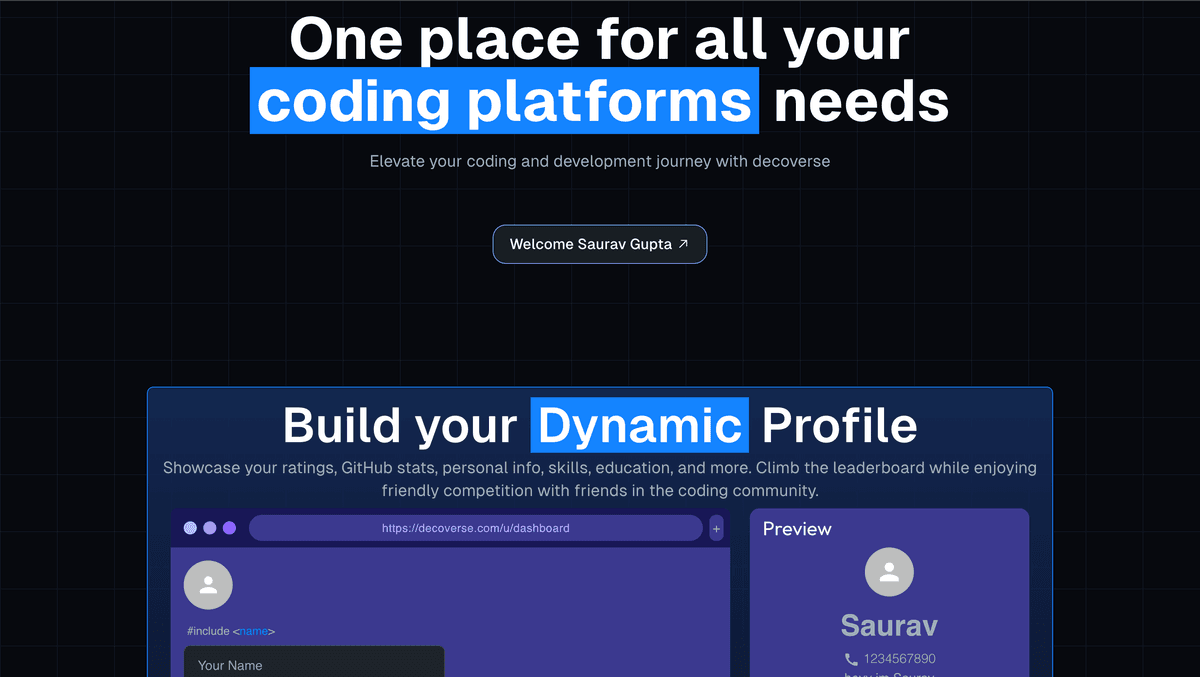 Decoverse - Coding Contest & Leaderboard Platform